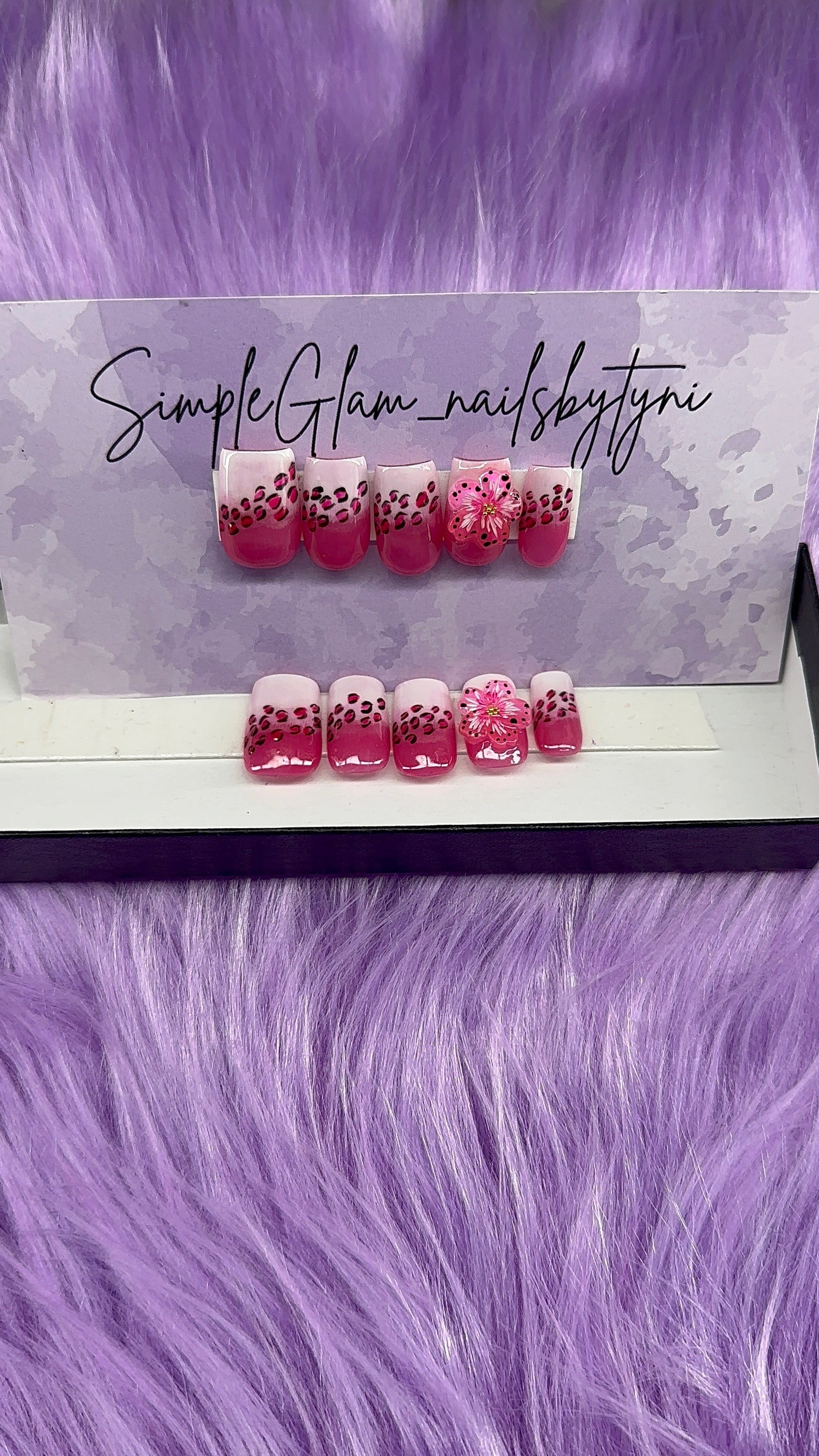 Dark pink Cheetah French