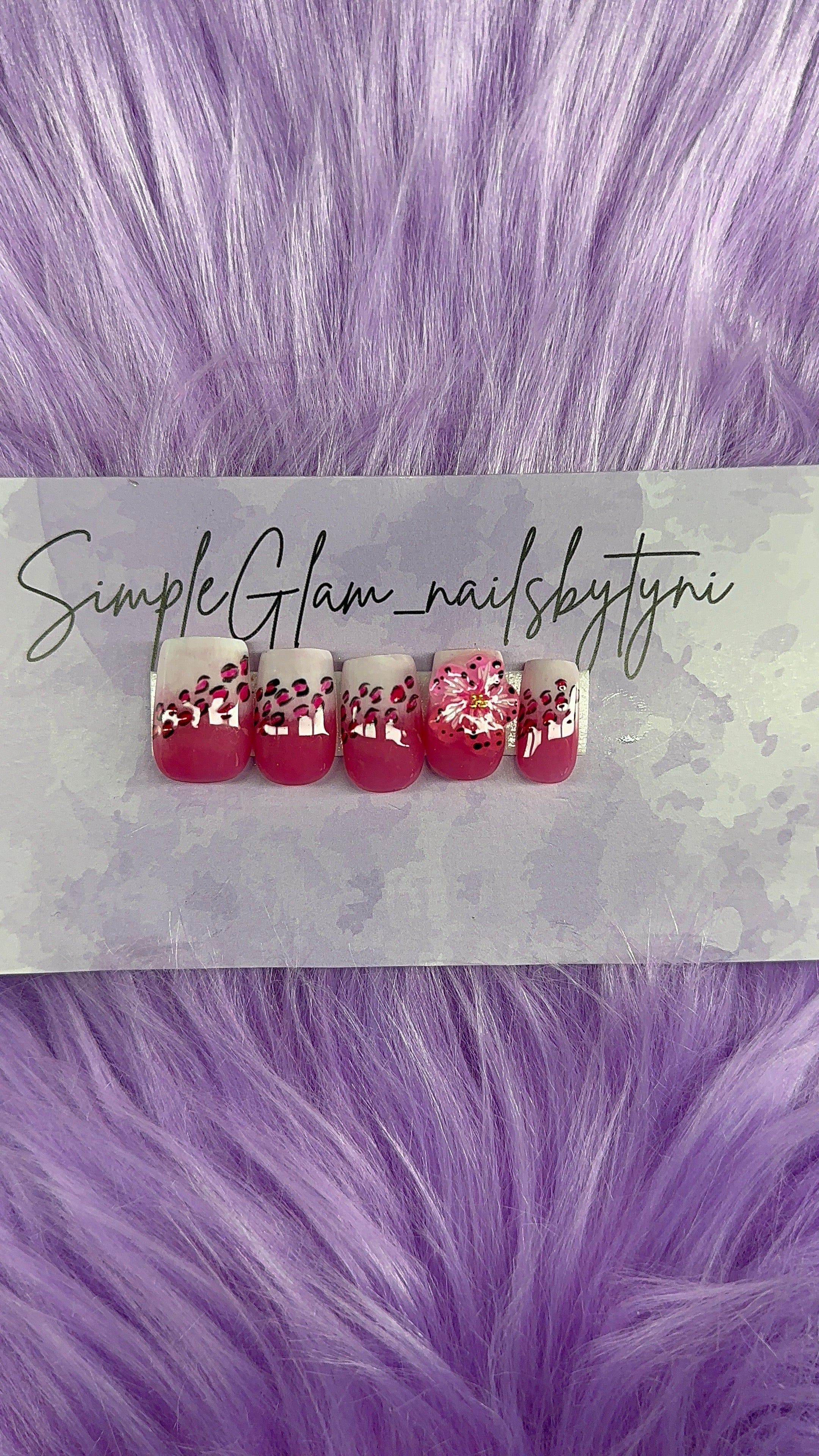 Dark pink Cheetah French